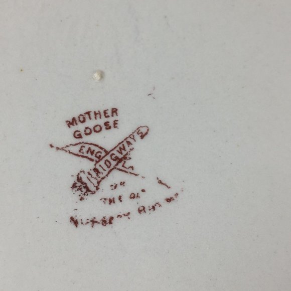 Heavy Antique English Porcelain Mother Goose Baby Dish Alphabet Little Miss Muff - Picture 6 of 7